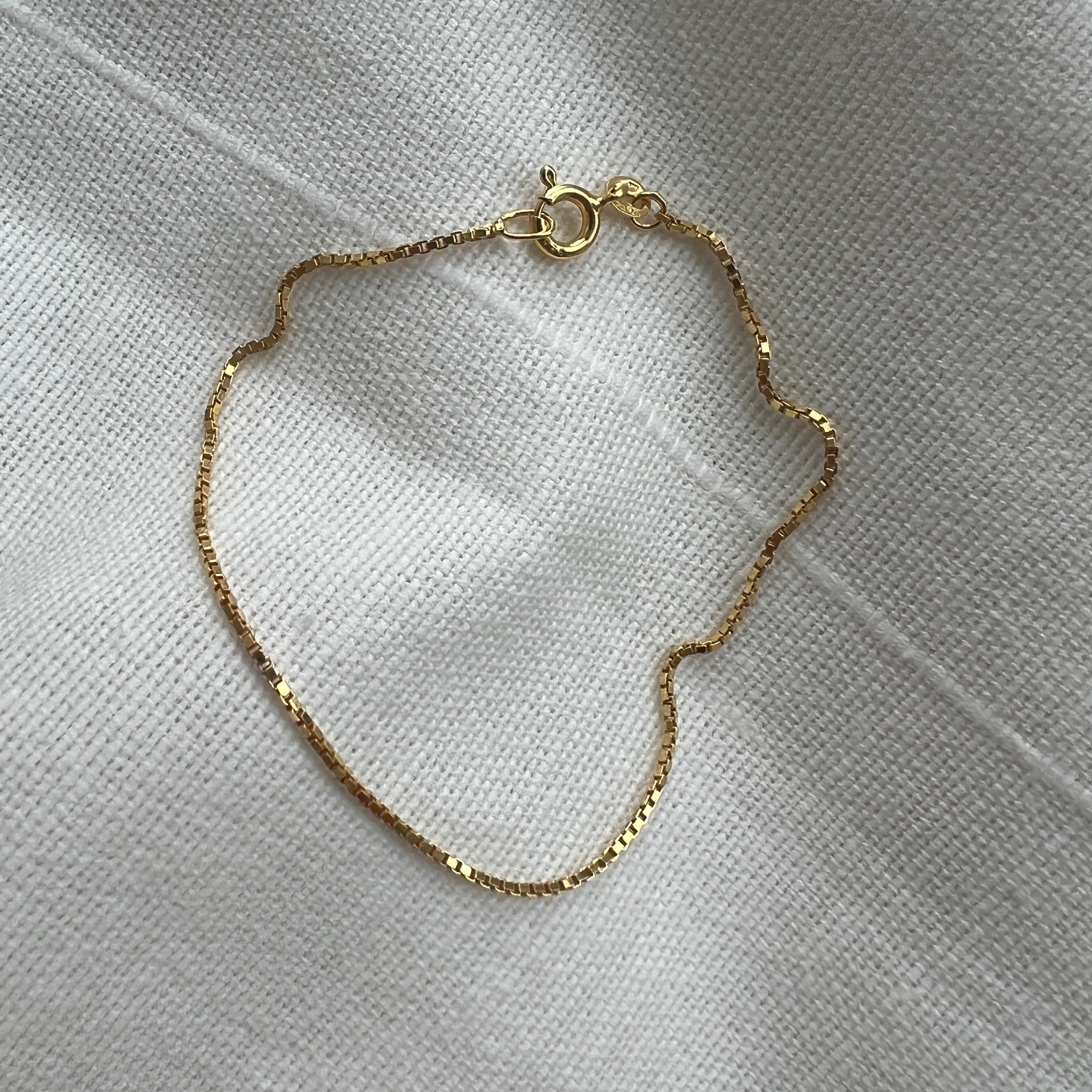 Box chain bracelet gold-plated
