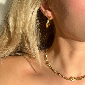 Simple hoops large gold-plated