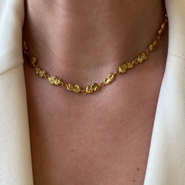 Lava necklace gold-plated