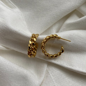 Link hoops small gold-plated